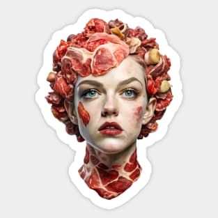 Raw Meat Lover Woman Carnivore Sticker